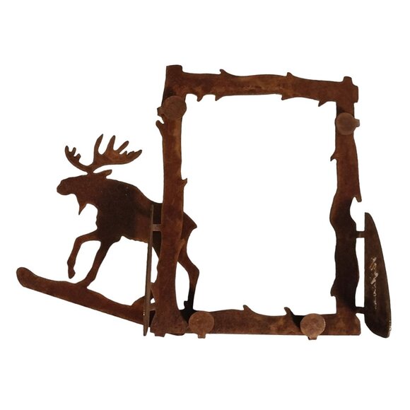 Metal Moose Silhouette Picture Frame Cabin Decor Frame - Picture 2 of 5